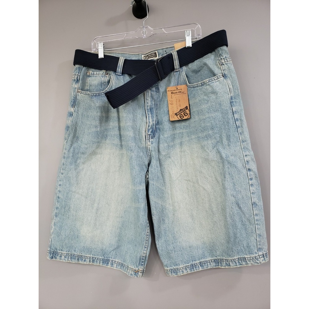 NEW Route 66 Men's Vintage Relaxed Fit Denim Shorts Size 40 90s y2k baggy